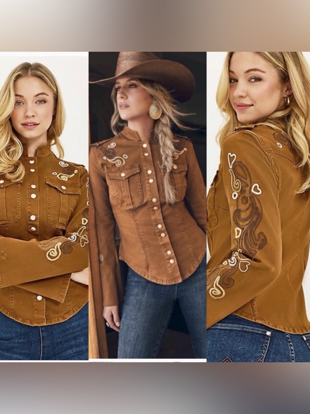 Wrangler X Lainey Wilson Embroidered Utility Jacket Brown Limited Edition Large